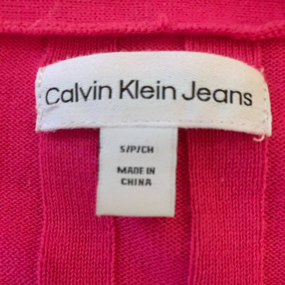 ❤️CALVIN KLEIN HOT PINK BUTTON DOWN CARDIGAN❤️EXCELLENT CONDITION! - Picture 8 of 10